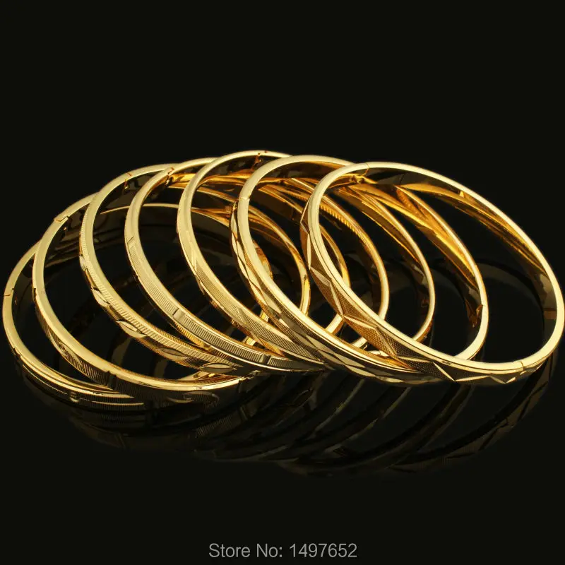 Новое поступление Дубай золотые Bangle18k золотой цвет широкий 6 мм браслет в африканском стиле/Европейский/украшения Эфиопия браслеты
