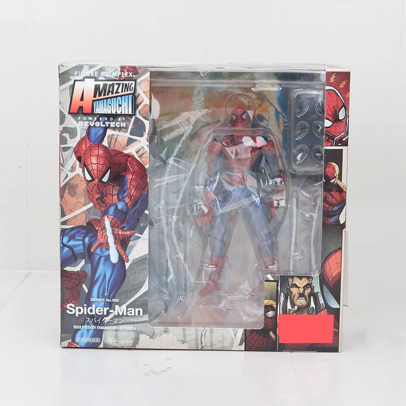 spiderman box 14-16 см игрушки Marvel Revoltech серия Мстители эндгейм супергерой Дэдпул Человек-паук Веном Росомаха Карнаж Figma модель куклы - Color: spiderman box