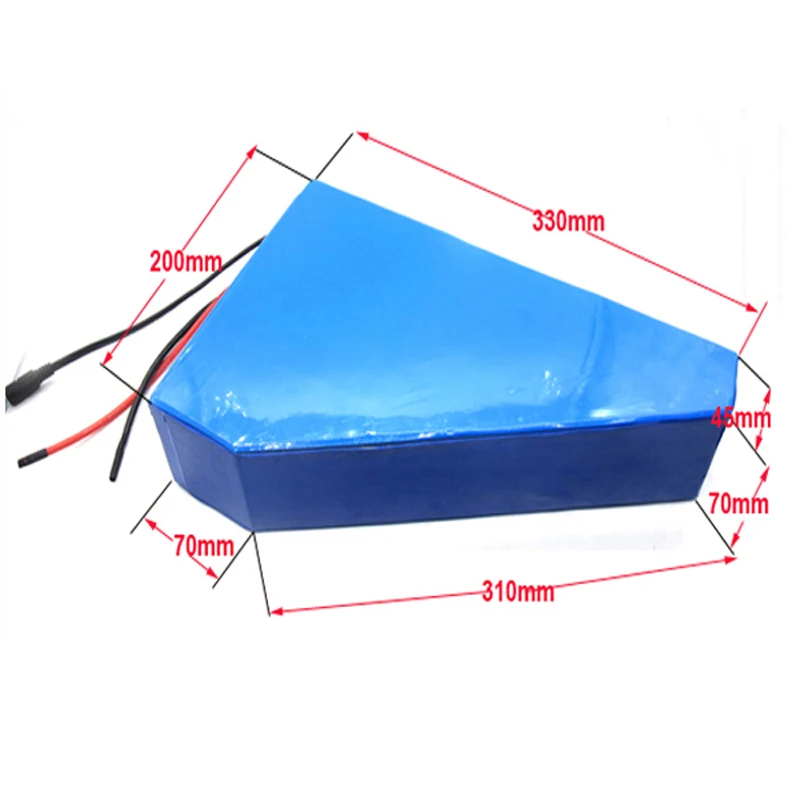 

60V 20Ah Triangle ebike Lithium ion EBike Battery Pack Water Proof 1800W Electric Scooter Battery with 40A BMS 2A Fast Charger