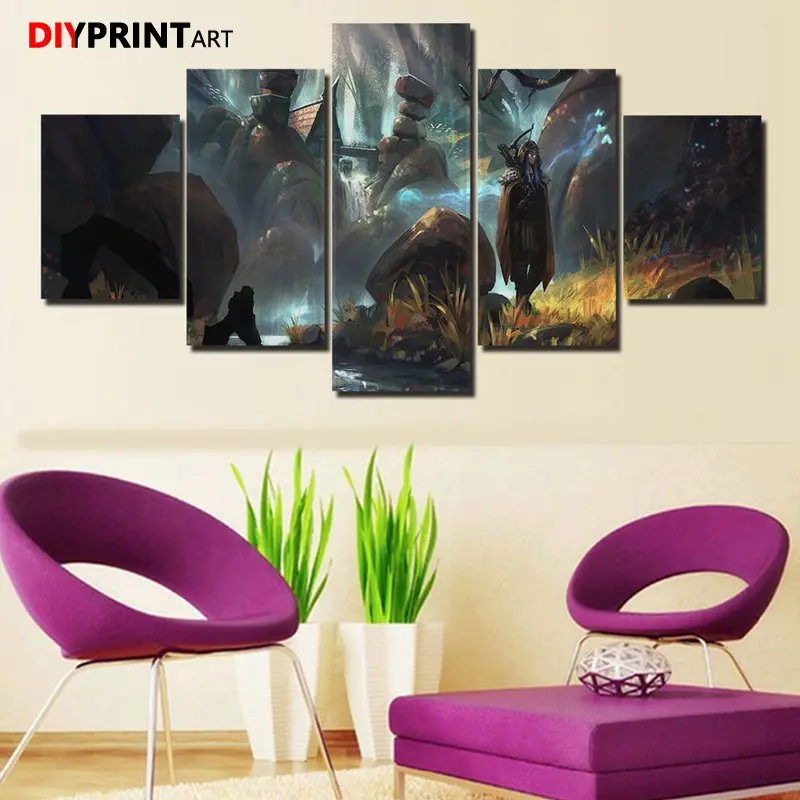 Настенная картина Wow Night Elf 5 шт./компл. игровой постер картины для украшения стен