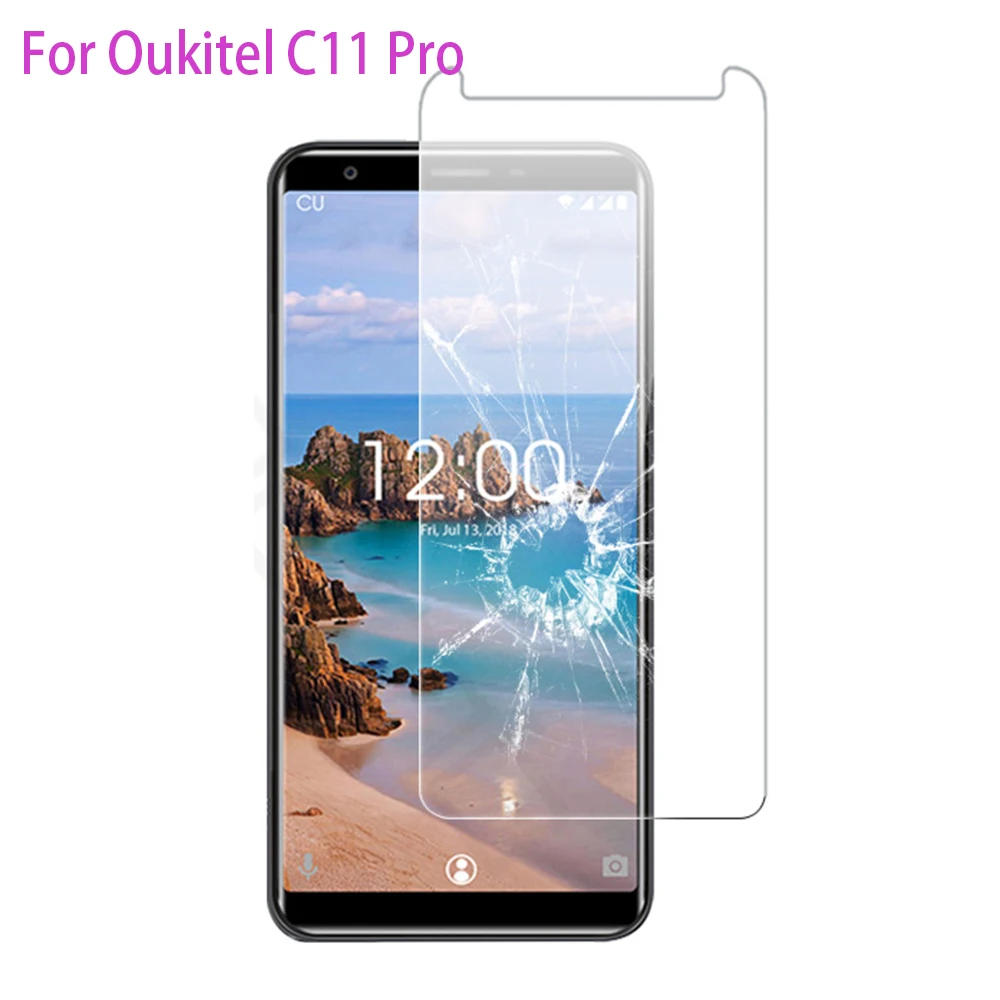 2 шт. закаленное стекло Naxtop 2.5D для Oukitel C16 C15 C13 C12 C11 Pro C8 прозрачное|Защитные стёкла и