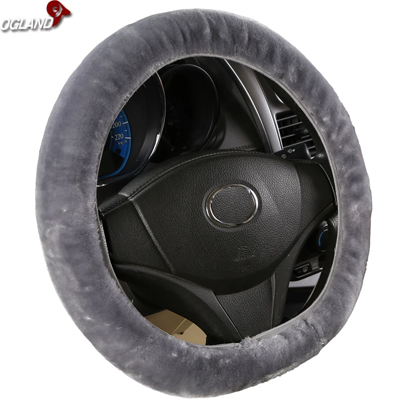 Hotsale Classic Pretty Faux Wool Shrink Car Styling Steering Wheel Covers for Fluffy Color Auto Parts Handle | Автомобили и