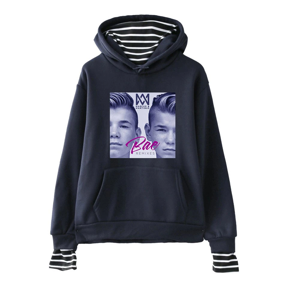 

Marcus &martinus Fake two pieces Hoodies Sweatshirt 2018 New Style Keep Warm Women Casual Sweatshirt Plus Size