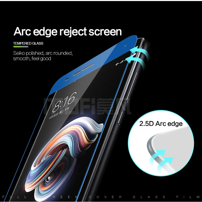 Закаленное стекло MOFi для Xiaomi Mi Note 3 ультратонкое закаленное защитное с полным