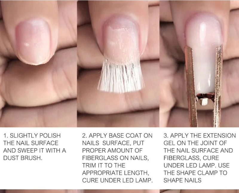 10 шт. волоконное стекло для наращивания ногтей Fibernails поли гель форма для ногтей шелк наращивание маникюра акриловые наконечники обертывание, HT14-E