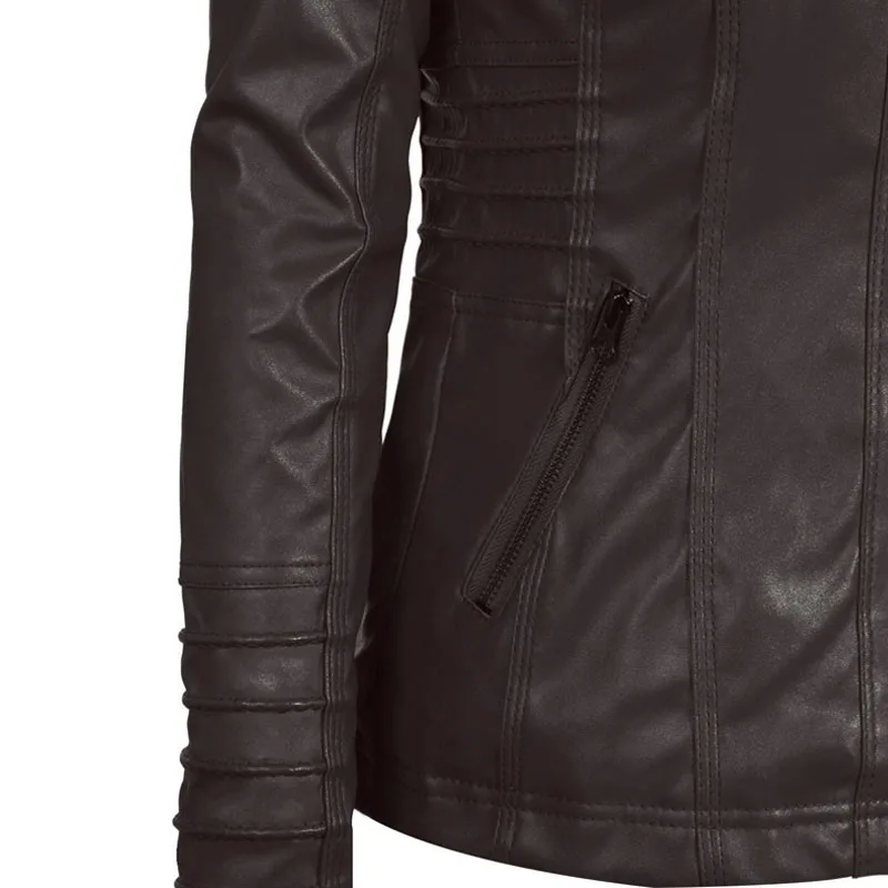 Женская байкерская куртка из ПУ кожи на молнии с капюшоном|winter women|jacket 6xljacket pu |