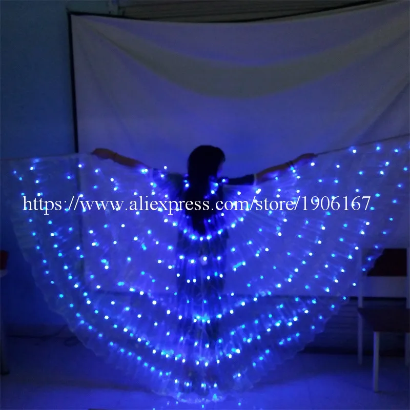 Модное синее светодиодное светящееся платье для вечерние накидка одежда со