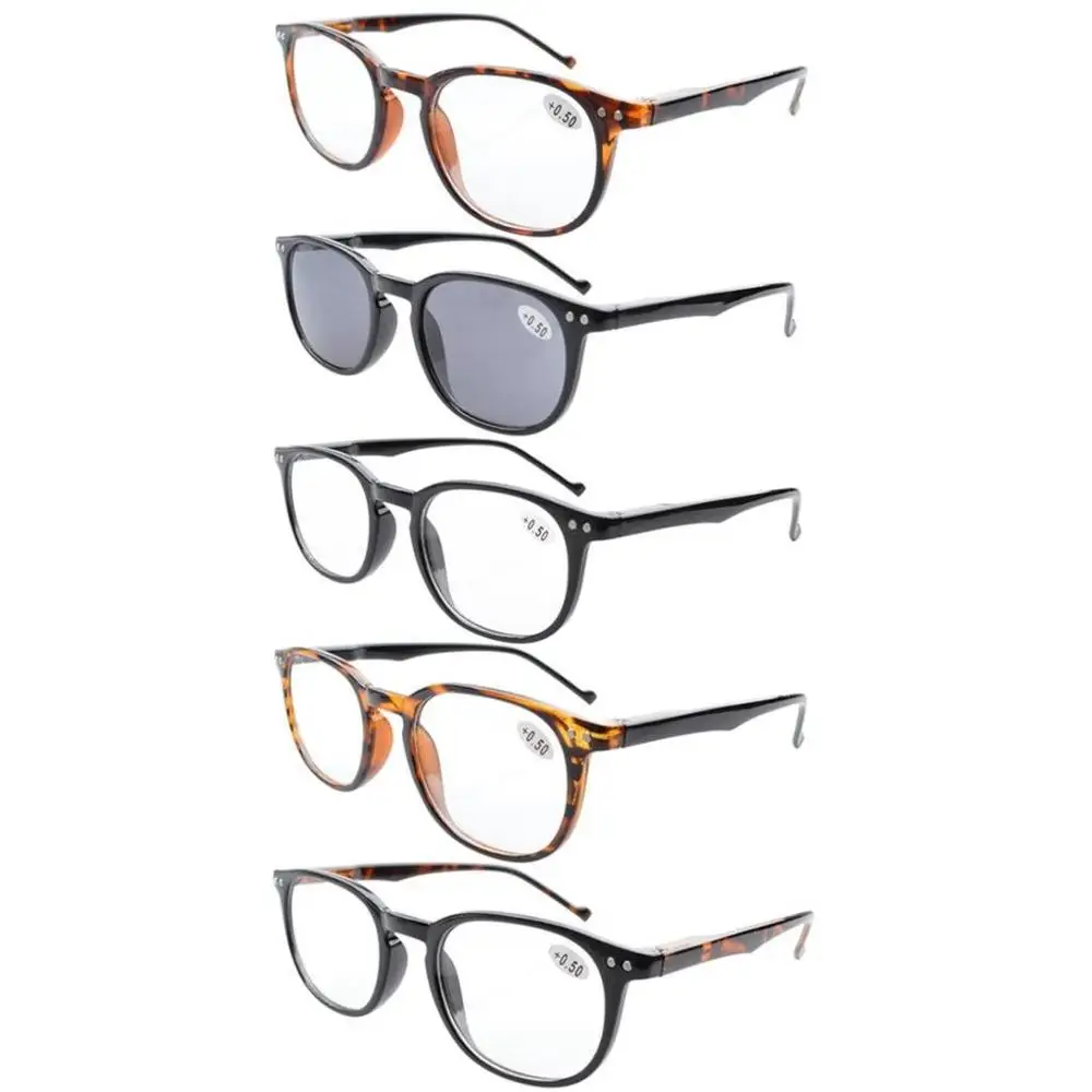 R065 Eyekepper 5-Pack весной петли 80-х Очки для чтения для женщин включает в себя Защита от солнца читателей+ 0.50-+ 4.00 - Цвет оправы: 5 pcs Mix color