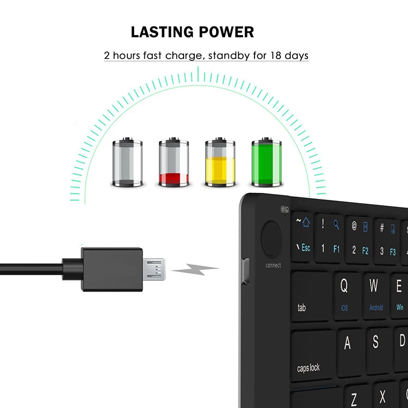 Складная Bluetooth клавиатура Jelly Comb 3 0 ультратонкая мини с аккумулятором для iPad Android