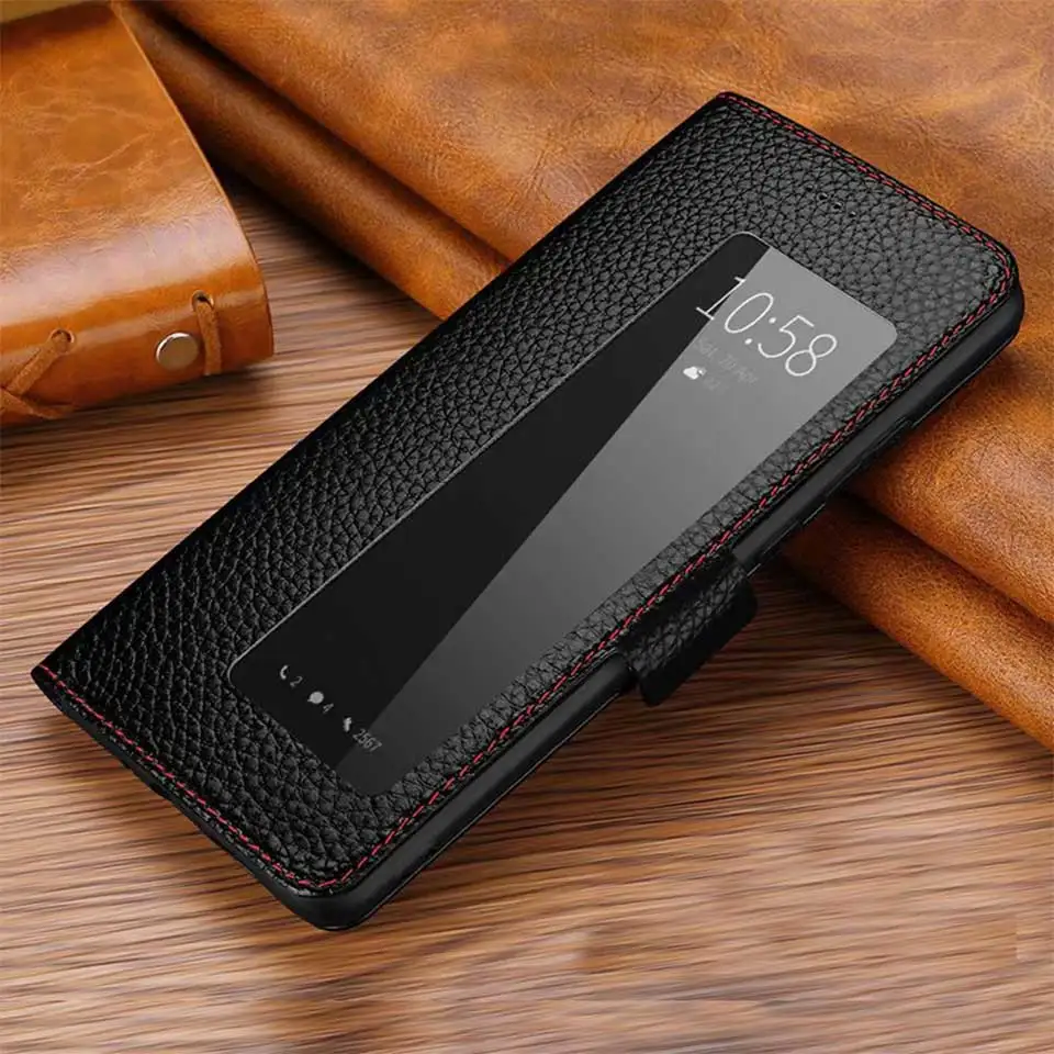 Black Для huawei P30 чехол Официальный интеллигентая(ый) Smart View Vindow кожаный чехол для huawei P30 Pro откидная крышка полный защитный чехол - Цвет: Black