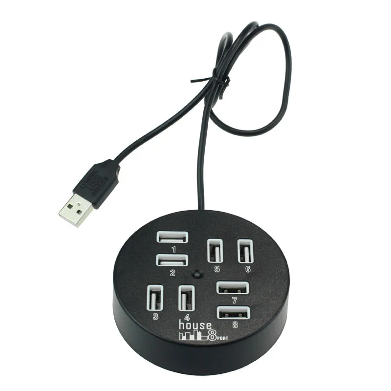 Горячая Распродажа, модная новинка, 8 портов, питание, настольный USB 2,0, разветвитель, адаптер, концентратор для ноутбука, ПК, Mac, Прямая поставка, 25
