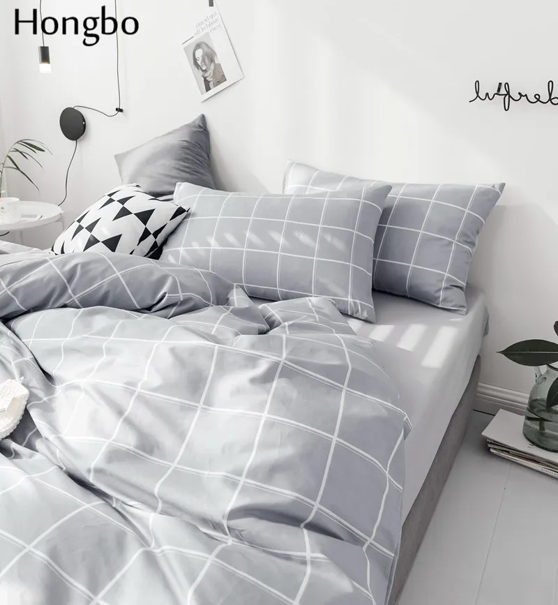 Комплект постельного белья Hongbo из 2019 хлопка серая сетка пододеяльник