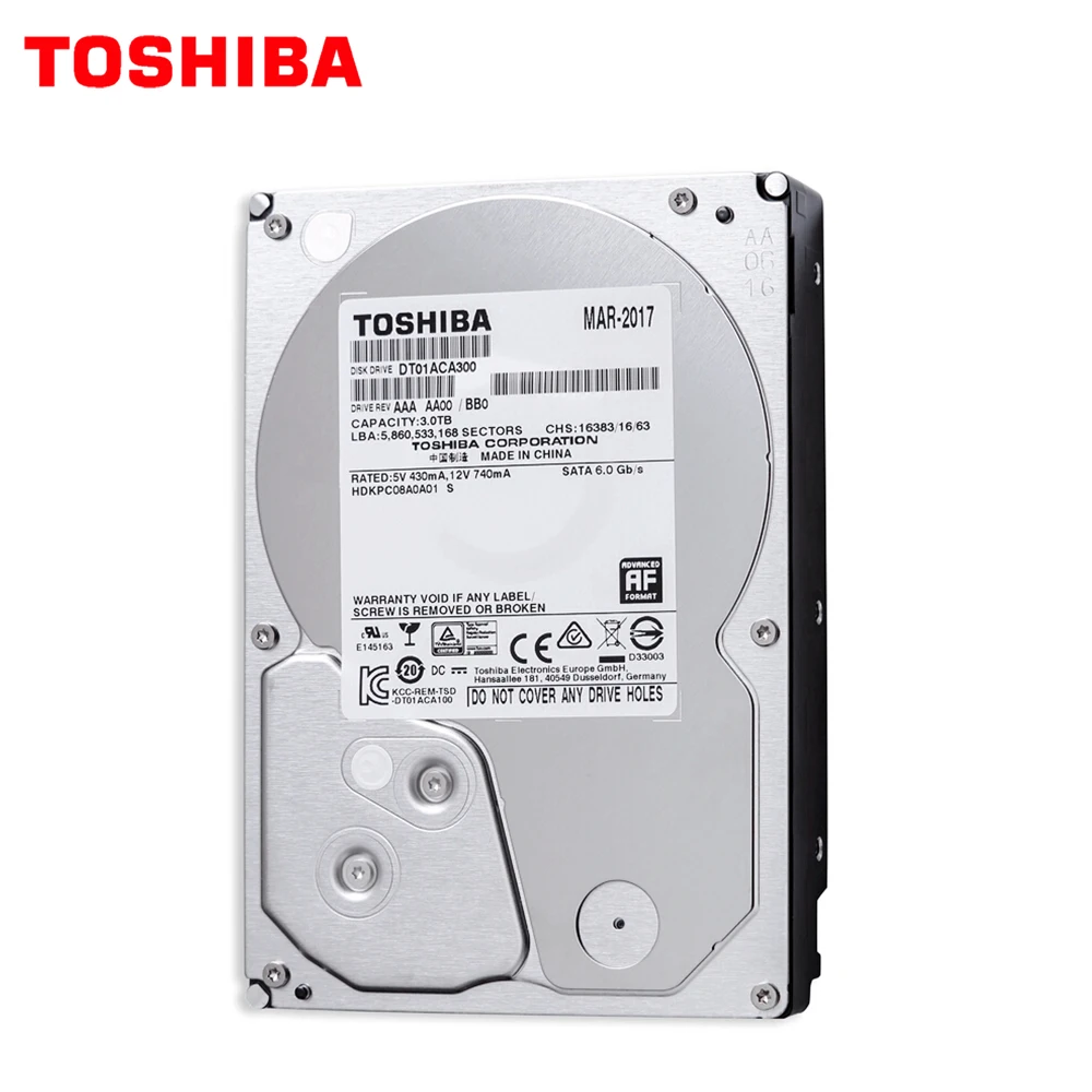 Жесткий Диск Toshiba SATA 6 0 внутренний жесткий диск для камеры видеонаблюдения 3 ТБ HDD
