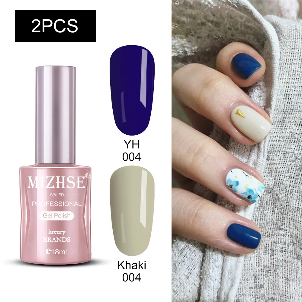 2GELS-01 MIZHSE Nail Polishes 18ml Vernis Semi Permanant UV Gel Polish Hybrid Nail Art Lacquer For Stamping Soak off Varnish Gel - Color: 2GELS-01
