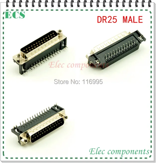 Бесплатная доставка 5 шт. 25PIN оптовая продажа правый угол Женский DR25 D sub PCB
