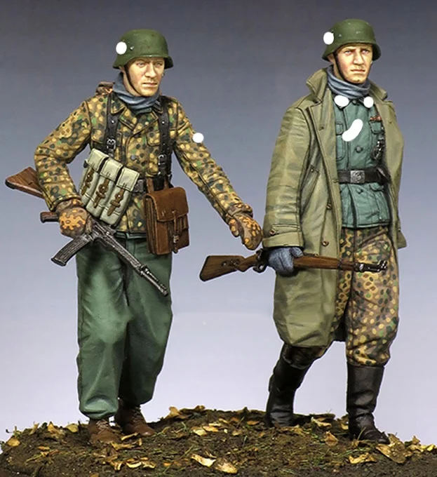 1/35 солдат с 4 различными головками набор из смолы GK Военный стиль во время wii без