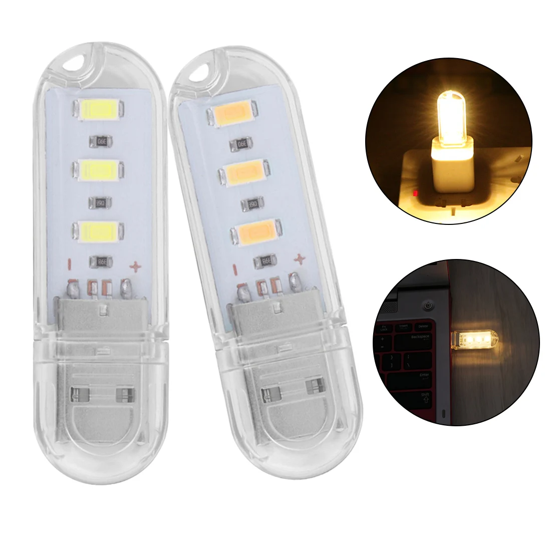 1 шт. 3 LED USB ночник настольная лампа для чтения Кемпинг книга гаджет ноутбуков