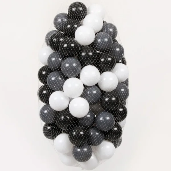 black white gray 80p Серебряный, Золотой, экологичный, красочный мяч, мягкий, пластиковый, Океанский шар, забавный, детский, детский, для плавания, яма, игрушка, водный бассейн, океан, 60 мм - Цвет: black white gray 80p