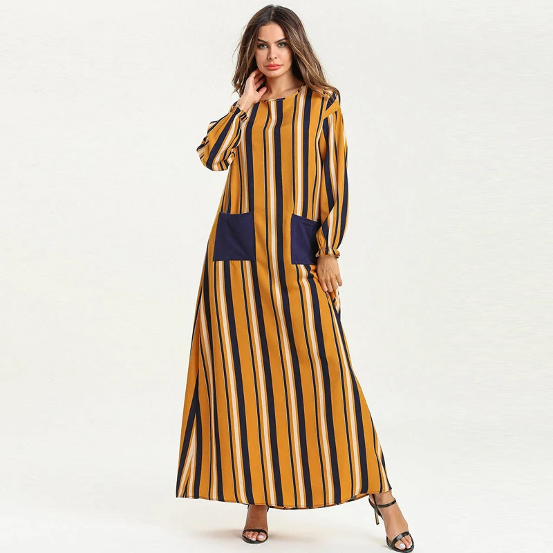 Кафтан абайя Дубай Турция хиджаб мусульманское платье Caftan Marocain Рамадан Абая для
