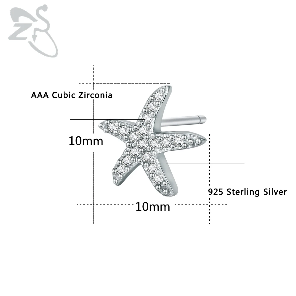Женские серьги гвоздики из серебра 925 пробы с фианитом|pendientes mujer|925 sterlingearrings sterling |