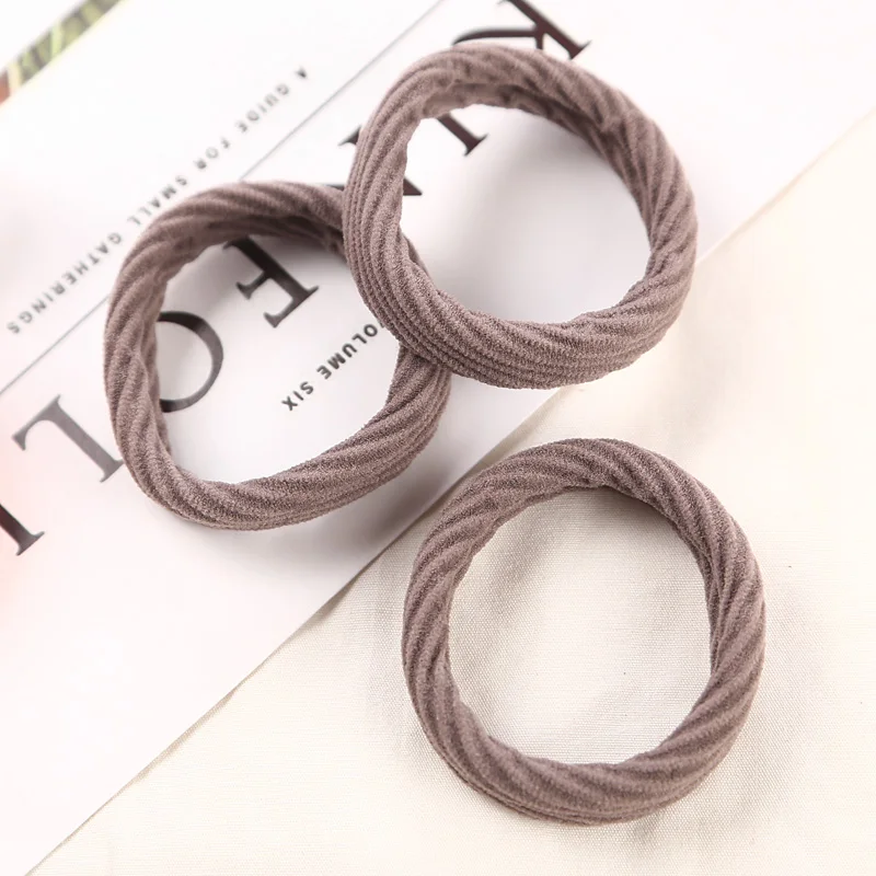 10 PCS Khaki AIKELINA, 10 шт., модная веревка для волос, высокая устойчивость, бесшовная, накладная,, аксессуары для волос, для девочек, для женщин, эластичная резинка для волос - Цвет: 10 PCS Khaki