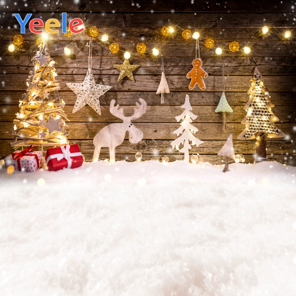 Виниловый фон для фотосъемки Yeele с светильник ображением рождественской елки
