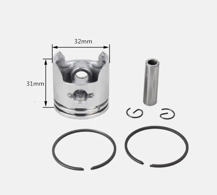 Поршень в сборе 32 мм для 1E32F 32F 23CC 2 такта KOLBEN W/RIGNS PIN CIRCLIPS STRIMMER запчасти