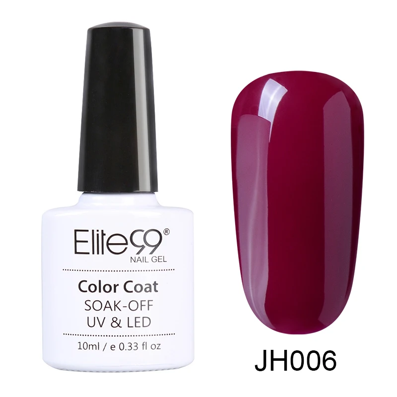 JH006 Elite99, серия винно-красного цвета, 10 мл, Гель-лак для ногтей, цветной лак, Полупостоянный Гель-лак для ногтей, замачиваемый, УФ светодиодный, Гель-лак - Цвет: JH006