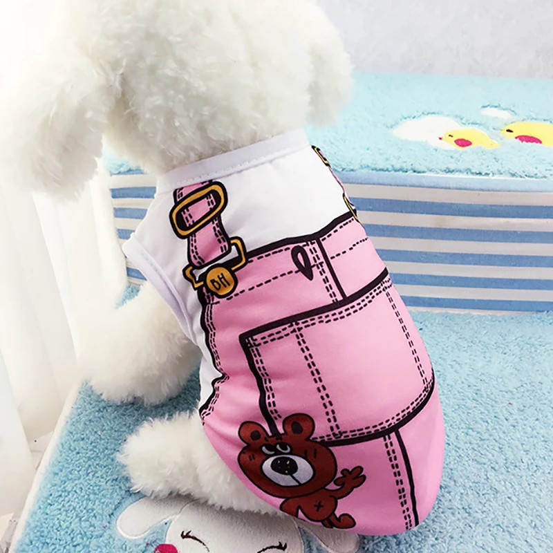 Модная одежда для собак летняя мягкая хлопковая жилетка щенков маленьких кошек