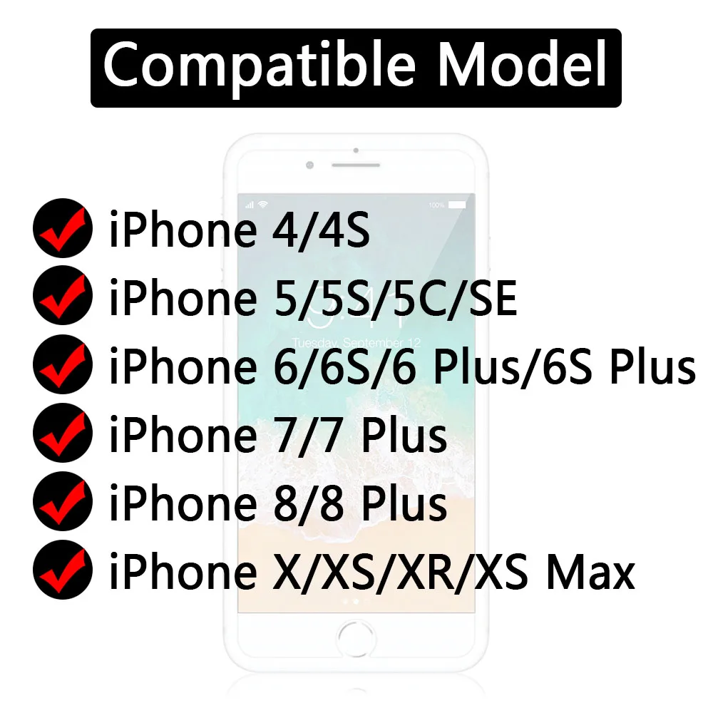 Защитное закаленное стекло для iPhone X XS Max XR 7 8 Plus экрана 4 4S 6 6s 5 5S 5C SE | Мобильные