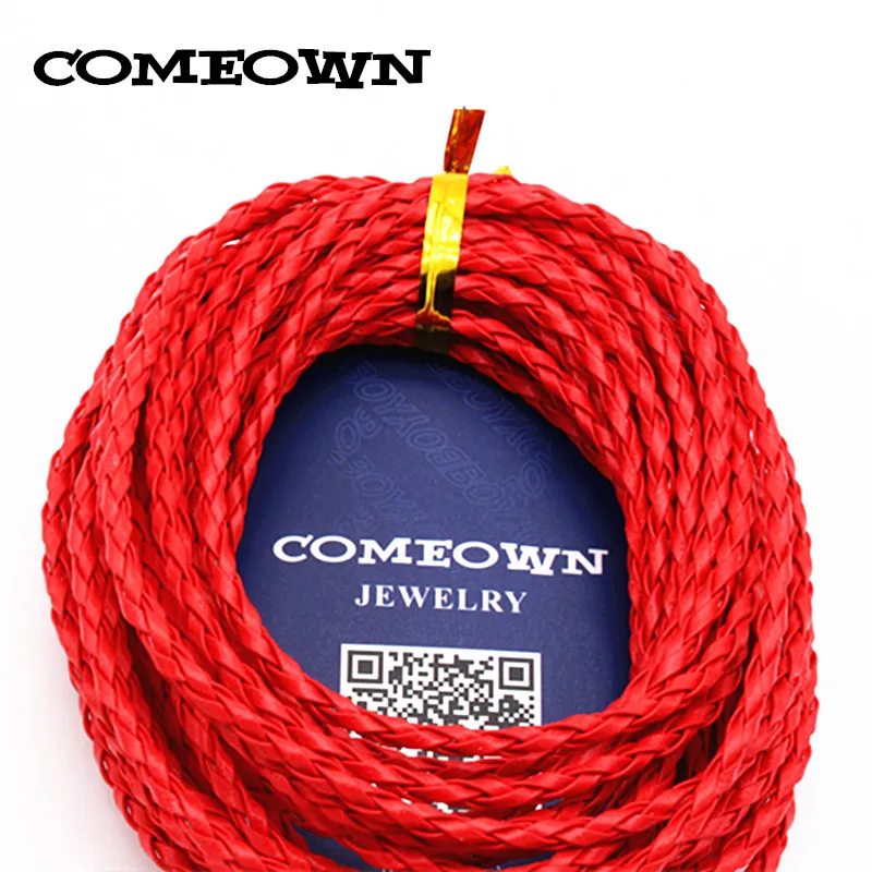 COMEOWN 5 метров 4 мм круглые шнуры для бижутерии плетеные кожаные из искусственной