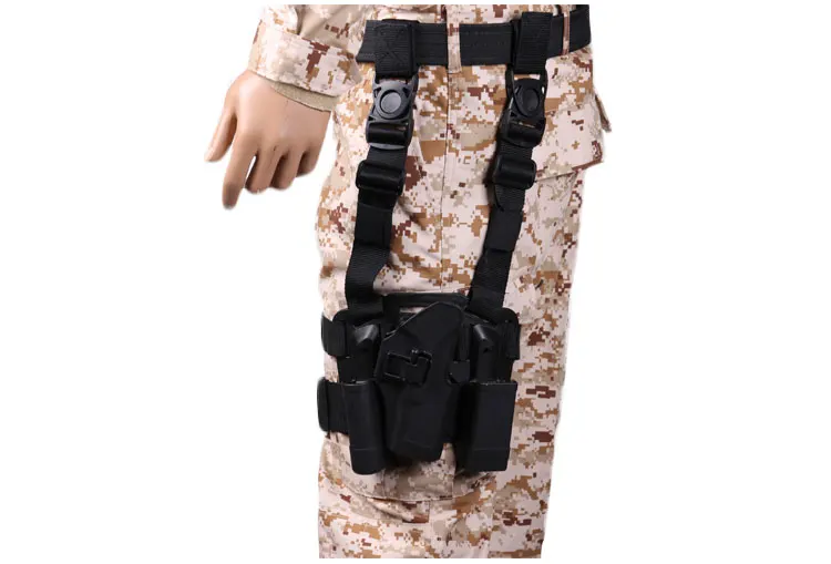 CQC тактический Чехол для пистолета набор кобуры Glock 17 19 22 23 31 32 MOLLE Drog Leg кобура, Журнал фонарик Сумка Охотничьи аксессуары