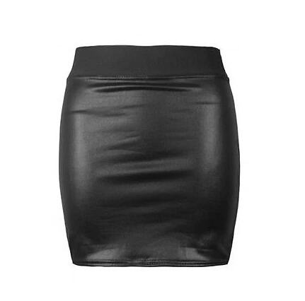 New Fashion Women Sexy Black PU Leather Bodycon Pencil High Waist Causal Mini Skirt | Женская одежда
