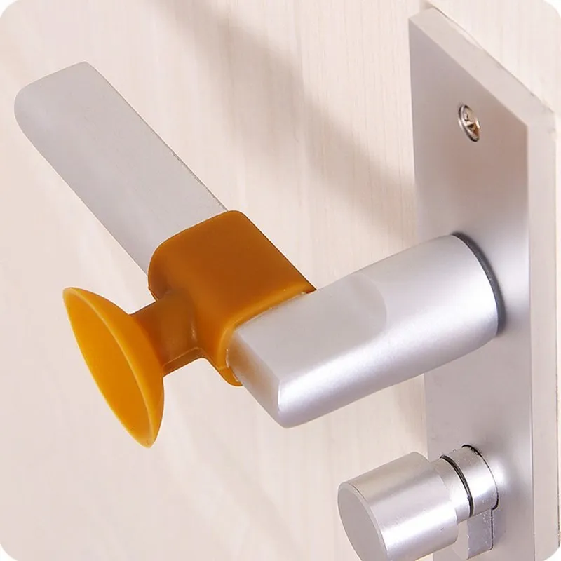 Practical Door Handle Silicone Anticollision Sucker Home Door Protecting Pad Mute Silencer Suction Door Stops Mats 1PC