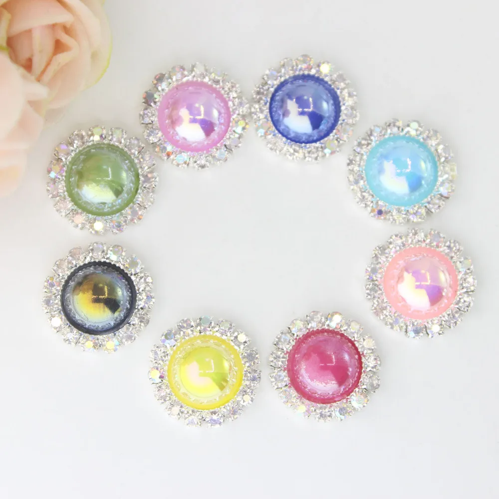 Стразы с пуговицами 16 мм AB цвета плоской задней стороной украшение сделай сам