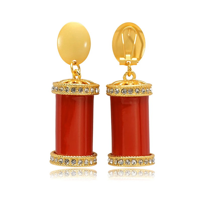 Fani 2018 Brand Wedding Pendant Necklaces &amp Earrings sets for Women/Teenage Girls Gold Round Cylinder Jewelry set Wholesale | Украшения