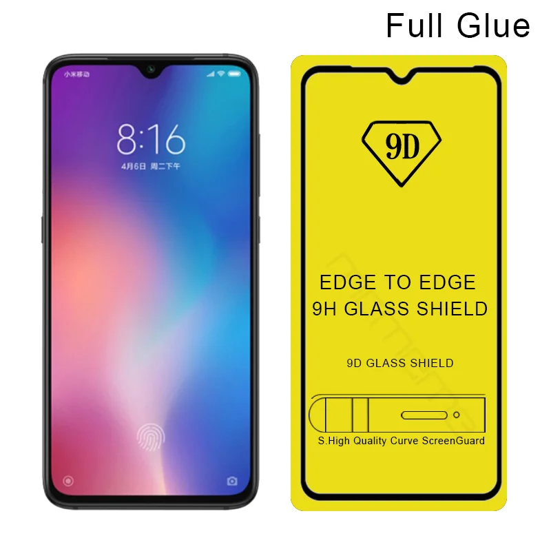 Для Xiaomi mi 9 SE 9SE полное покрытие Закаленное стекло Защитная пленка Клей закаленное