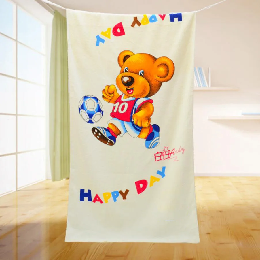 Детское банное полотенце с милым маленьким медведем из мягкого впитывающего