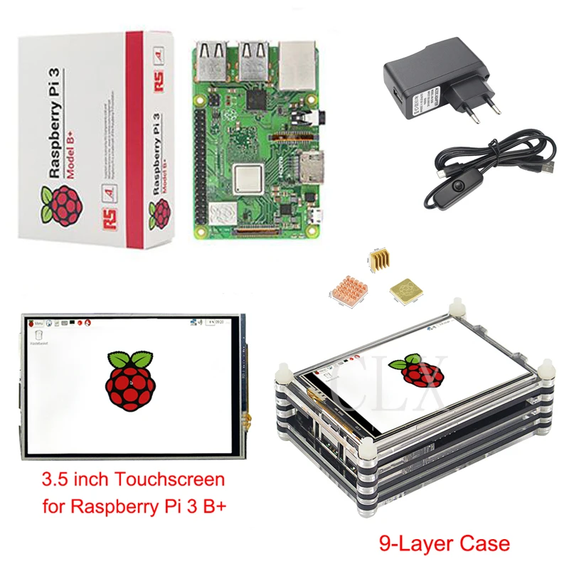 Raspberry Pi 3 Модель B + плюс стартовый комплект 5 дюймовый сенсорный экран 9-слой