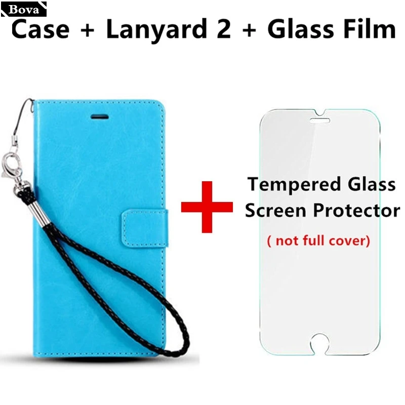 Blue Lanyard2 Film Держатель для карт, чехол для sony Xperia XA2/XA2 Plus/XA2 Ultra, чехол для телефона из искусственной кожи, кошелек, откидная крышка, защитный чехол, сумки - Цвет: Blue Lanyard2 Film