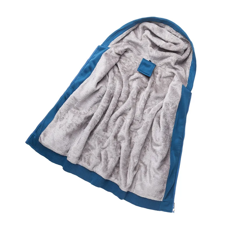 Новинка, Мужская Флисовая повседневная куртка, Мужская Зимняя Толстая теплая верхняя одежда, пальто, мужские толстовки, куртки, мешковатая парка, куртка-бомбер, 4XL - Цвет: BLUE