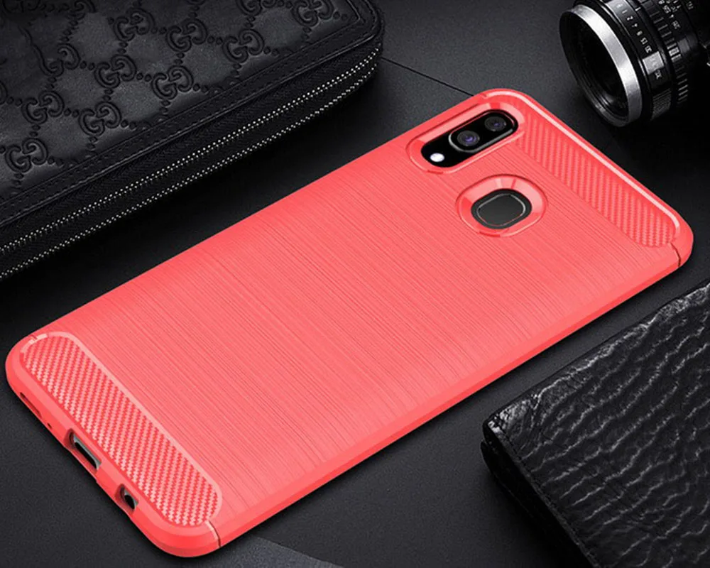 Чехол из углеродного волокна для Samsung Galaxy A40 A30, противоударный чехол для телефона, чехол для Samsung A 40 30 A20, чехол с полной защитой, бампер