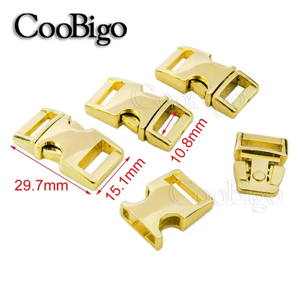 10.8mm Golden 1 шт. металлическая фурнитура 3/"~ 1" с слайдером для продажы паракордового браслета домашних животных воротник, тканевая лента жгут Открытый Рюкзак Сумки - Цвет: 10.8mm Golden