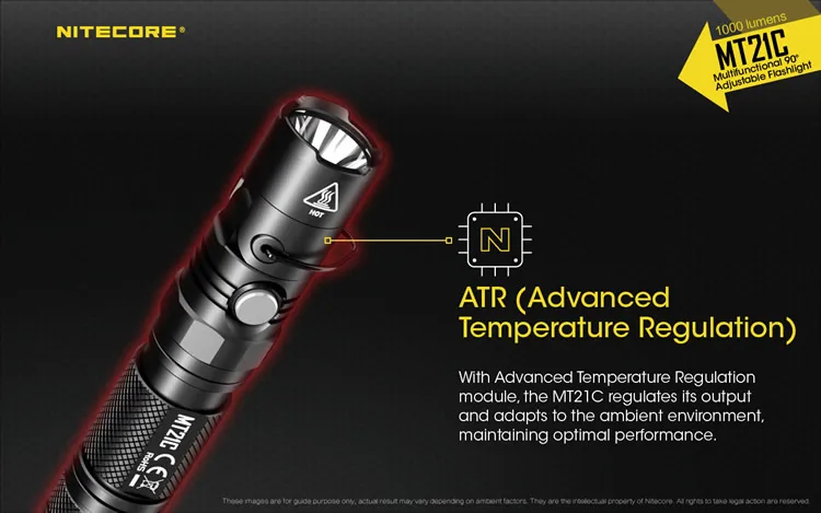 NITECORE MT21C Многофункциональный 90 градусов Регулируемый фонарик 1000LM портативный литой фонарь без батареи 18650