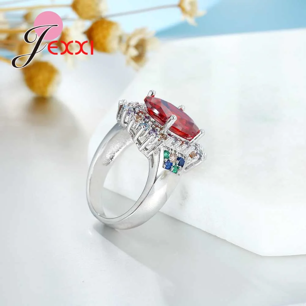 Богемное кольцо для женщин красочное с кубическим цирконием 925 пробы серебряное