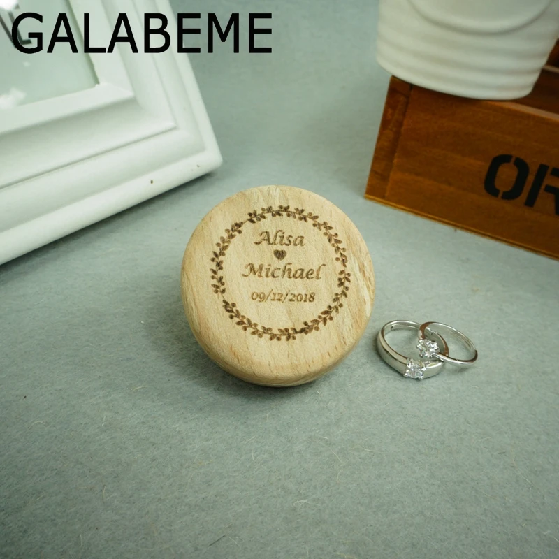 Нестандартная Свадебная коробка для колец Galabeme персонализированный деревянный