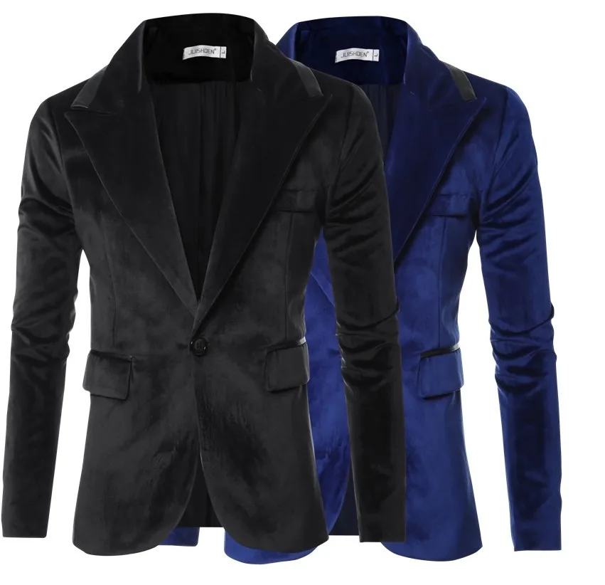 2019 New Autumn Men's fashion formal handsome Suede suit jacket business casual wedding Dress Plus size stage costumes | Мужская