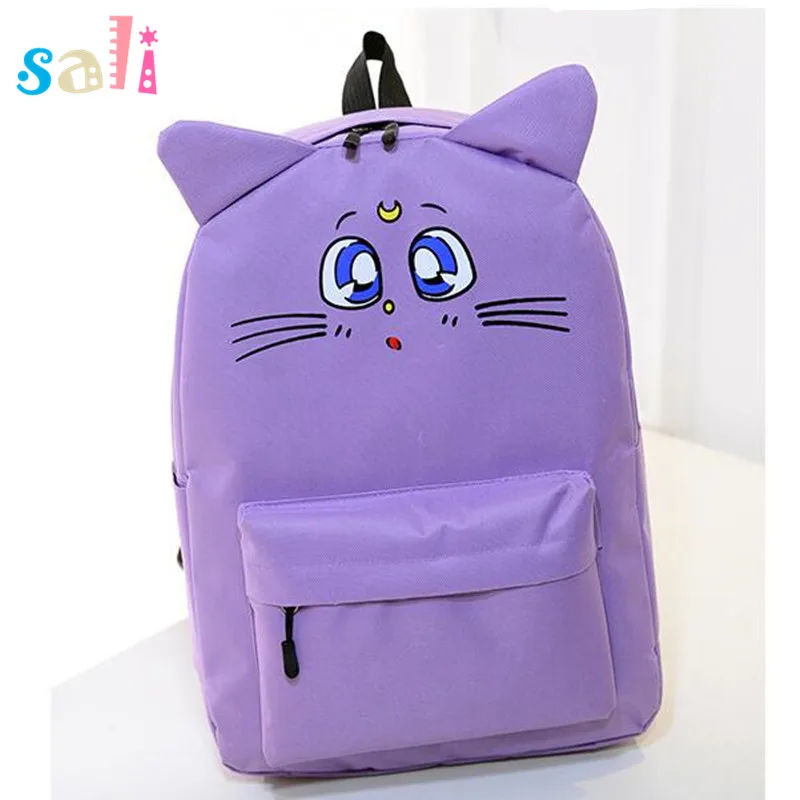 Рюкзак в стиле Харадзюку парусиновый рюкзак с милым котенком сумка на плечо