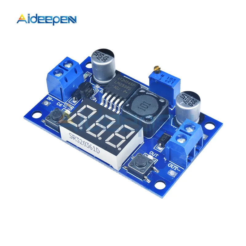 LM2596 DC Buck Step Down Module 4V 40V to 1 25 V 37V 2A Регулируемая фотография со светодиодной короткой