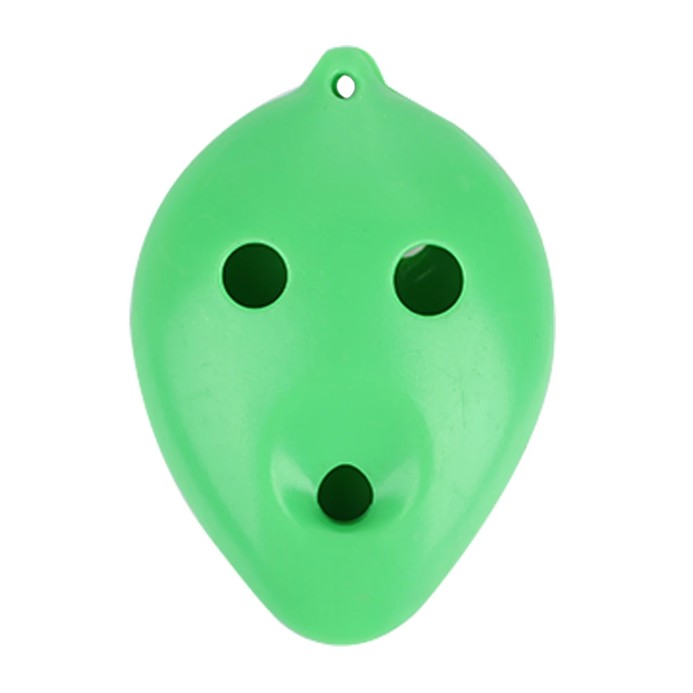 Green Ocarina Фарфоровая керамика пластик C мелодия начинающих обучение 6 отверстий прочные духовые инструменты игрушки белая глина практичный треск - Цвет: Green